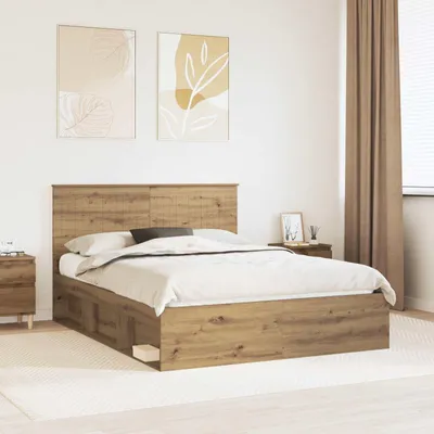Obrázek produktu pro Maison Exclusive – rám postele s čelem, ruční výroba, dub, 150 x 200 cm
