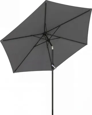 Produktbild von Sonnenschirm 270 cm knickbar Balkonschirm mit Kurbel UV 50+ Gartenschirm Dunkelgrau