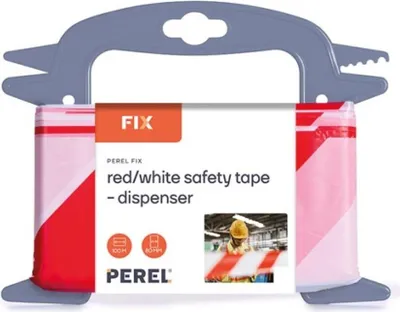 Produktbild von Perel Absperrband auf Rolle 100 m, ideal für temporäre Absperrungen und Veranstaltungen, rot/weiß