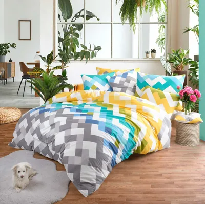 Zdjęcie produktu dla Komplet pościeli Colouri 100% bawełna 135 x 200 cm, 80 x 80 cm