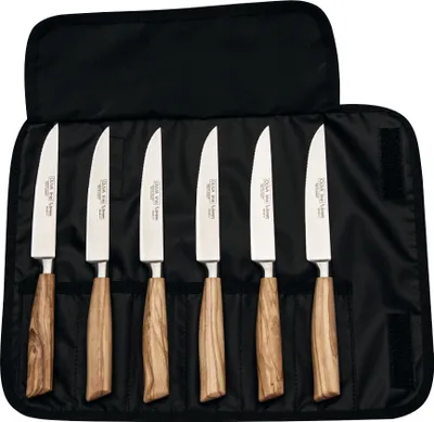 Produktbild von Burgvogel Oliva Line Steakmesser Set 6 tlg. rostfrei 12cm Olivenholzgriff