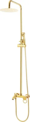 Produktbild von Duschsystem - Wandmontiertes Set - Höhenverstellbar 80–117 cm - 20 cm Regenduschkopf - Handbrause - Edelstahl - Gold