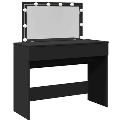 Produktbild von Schminktisch mit LED-Beleuchtung Schwarz 100x40x120 cm