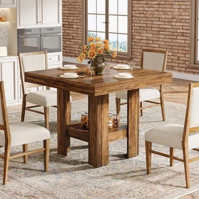 Obrázok produktu pre Jedálenský stôl, štvorcový, 92x55x75 cm, drevo, pre 4 osoby, kuchynský stôl