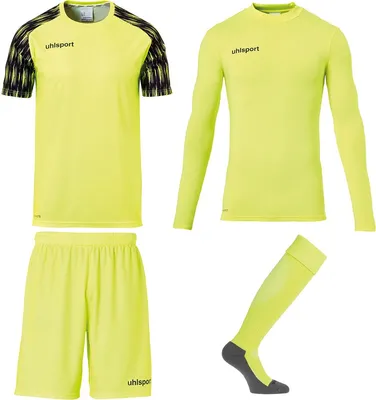 Image de Uhlsport Reaction Set De Gardien De But Enfants - Jaune Fluo / Noir  | Taille: 128