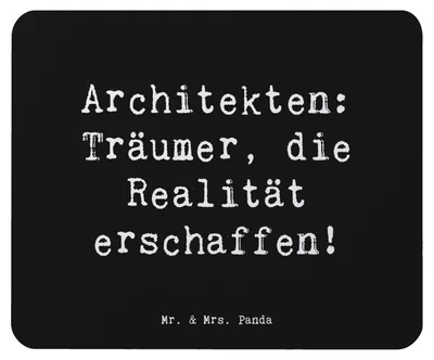 Produktbild von Mr. & Mrs. Panda Mouse Pad Spruch Architekt Träumer - Schwarz - Geschenk, Mauspad, Baukünstler, Beruf, computer mousepad, pc, Berufsgestaltung, Berufsliebe, Design