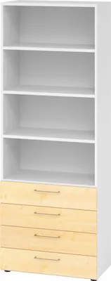 Immagine prodotto di Scaffale 6OH 4 cassetti bianco/acero