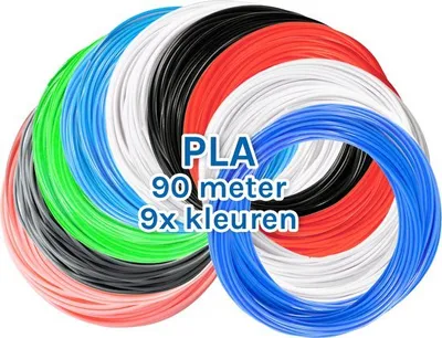 Produktbild von 3D&print 3D&Print 3D Pen Vullingen - Filament PLA - 3D Printer Filament - 9 kleuren - 1,75mm - 9 x 10 meter
