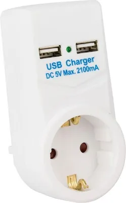 Produktbild von Stromadapter mit 2 USB Anschlüsse  Weiß