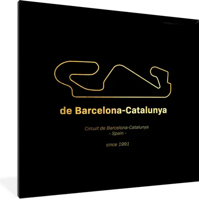 Produktbild von MuchoWow® Gerahmtes Poster Formel 1 - Rennstrecke - Barcelona 40x40 cm - Poster mit Schwarzem Bilderrahmen Wandposter Rahmen Foto Bilder - Mit Rahmen - Wanddekoration Schlafzimmer