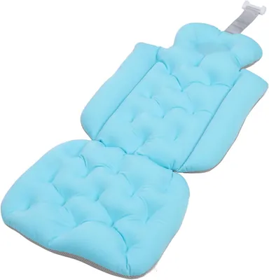 Productafbeelding van Blauw badkussen voor het hele lichaam met zachte ondersteuning en sterke zuignappen