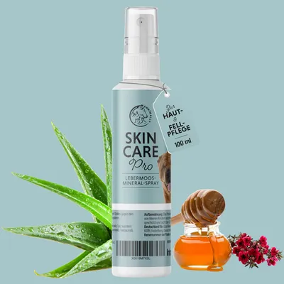 Produktbild von Skin Care Pro 100 ml - Hautpflege für Hunde & Pferde - Manukaöl, Aloe Vera, Lebermoos, Totes Meer Salz