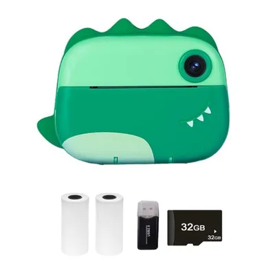 Obrázok produktu pre M05 2,4-palcová detská termálna tlačiareň, duálna kamera 1080P, nahrávanie videa, časovač, s 2 tlačovými papiermi + 32G pamäťová karta + čítačka kariet