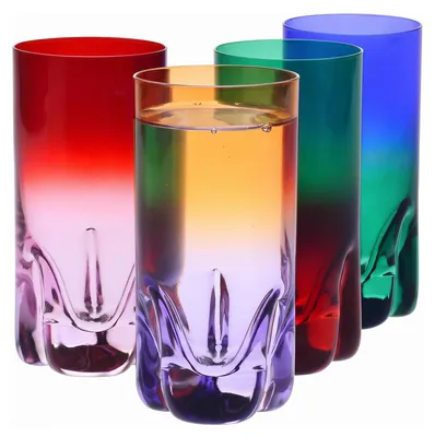 Image de Krosno – Verre pour eau, jus et boissons, 300 ml – Lot de 4 verres et 4 bouchons
