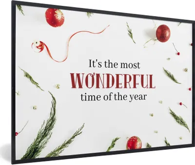 Produktbild von MuchoWow® Gerahmtes Poster Winter - Weihnachten - Zitat 90x60 cm - Poster mit Schwarzem Bilderrahmen Wandposter Rahmen Foto Bilder - Fotorahmen - Foto-Plakat