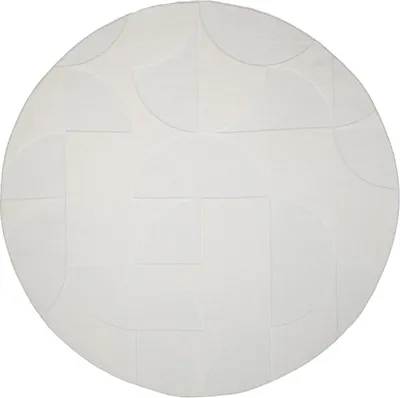 Produktbild von Volero - Runder Teppich Wohnzimmer - Charm Circles Weiß - Ø 200 cm - Wohnzimmer, Schlafzimmer - Modern, Skandinavisch