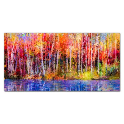 Produktbild von Coloray Bild aus Leinwand 120x60 Leinwand Dekoration - Bunte Baummalerei