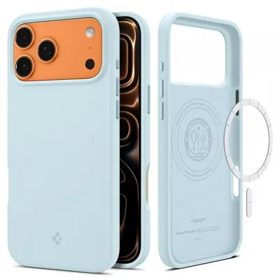 Produktbild von Spigen Silicone Fit (MagFit), Cover, Apple, iPhone 17 Pro Max, 17,5 cm (6.9"), Hellblau