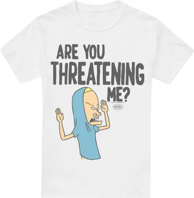Obrázok produktu pre Beavis & Butthead - "Vyhrážate sa mi?" Tričko pre mužov TV6311 (L) (Biele)