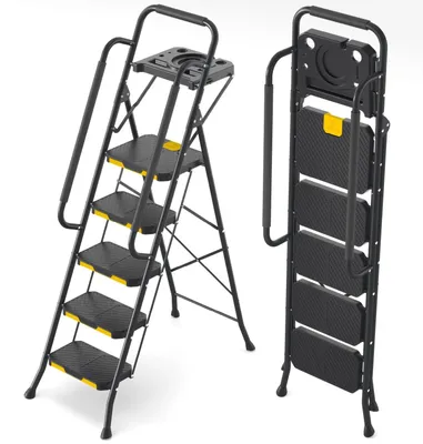 Productafbeelding van Stepladder 5 Treden met Veiligheidsrail en Gereedschapsbak
