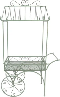 Produktbild von Deko-Servierwagen Vintage, Metall, Mintgrün, Maße: 108 x 56 x 180 cm, Einfache Selbstmontage
