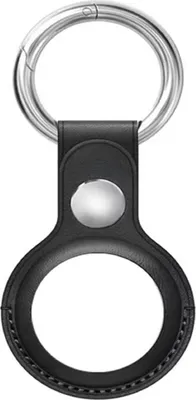 Produktbild von Muvit, Apple AirTag Schlüsselanhänger Leder mit Metallring, Schwarz