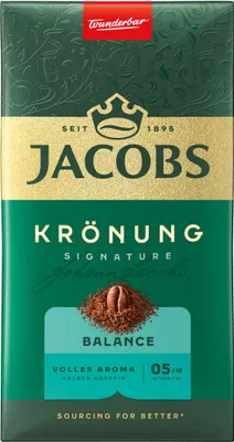 Produktbild von JACOBS Filterkaffee Krönung Balance Pulver-Kaffee Röstkaffee gemahlen 12 x 500g
