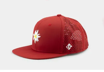 Produktbild von Bavarian Caps Flat Brim Outdoor Snapback-Cap mit Edelweiß, rot, Gr. Einheitsgröße