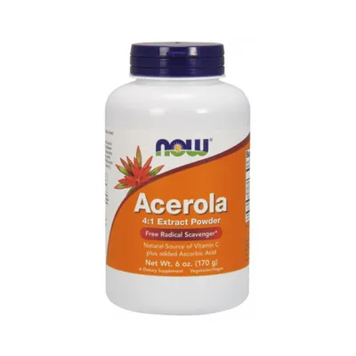 Produktbild von Now Foods Acerola Pulver 170g - Natürliche Vitamin C Quelle für Ihre Gesundheit