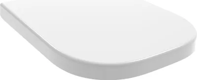 Produktbild von Toilettsitz aus glänzendem Thermohärtungsmaterial in Weiß mit Soft-Close-Funktion und Schnellverschluss