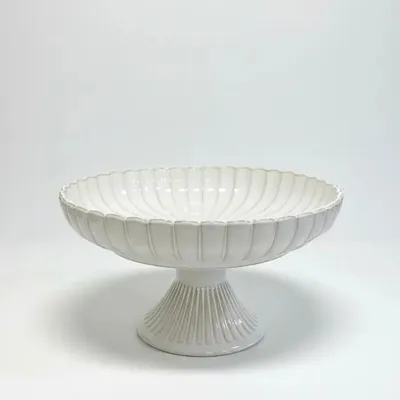 Zdjęcie produktu dla Miska z nóżką Bloomy, 28 x 16 cm, porcelanowa, z wytłoczonym motywem kwiatowym