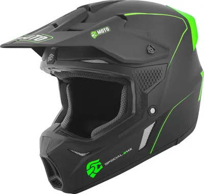 Produktbild von FC-Moto Merkur Straight Motocross Helm, schwarz/grün, L