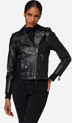 Produktbild von Damen Lederjacke Bikerjacke Ricano BRANDO GIRL – Schwarz / XS