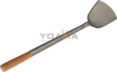 Produktbild von [ 42cm ] Wok-Spatel mit Holzgriff - Wok Wender - Kelle flach - Pfannenwender