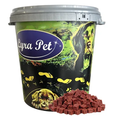 Produktbild von 5 kg Lyra Pet® Pferdefleischwürfel in 30 L Tonne