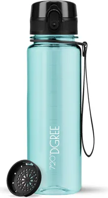 Produktbild von uberBottle crystalClear Trinkflasche mit Sieb 500ml / Ocean Blue/ 720DGREE