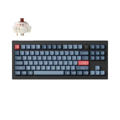 Obrázek produktu pro Keychron V3 Max, Tenkeyless (80–87 %), Kabelový a bezdrátový, RF bezdrátové + Bluetooth, Mechanický spínač, RGB LED, Černá, Šedá