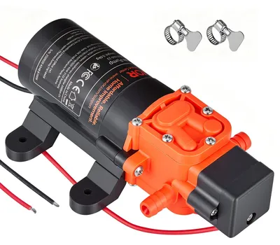 Produktbild von VEVOR Wohnmobil Wasserpumpe, 12V DC 6 GPM (22,7 L/min), 4-Kammer Selbstansaugende Membranwasserpumpe mit Automatischem Druckschalter, 70 PSI Maximaldruck, Bedarfsorientiert für Wohnmobile, Caravans, Marine, Yachten, Autowäsche, 4.5 L/min