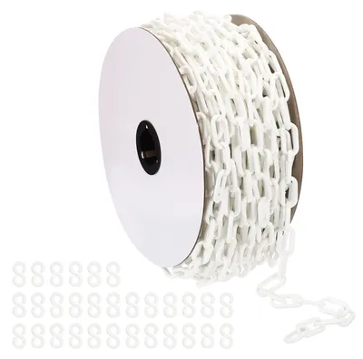Kunststoffkette 150 Fuß, 6 mm, weiß für Absperrungen