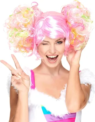 Obrázok produktu pre Disko parochňa s vrkočmi ružovej farby - jedna veľkosť