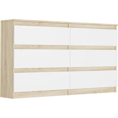 Obrázok produktu pre Komoda 140 cm, 6 zásuviek, skriňa FRAMIRE R-140, mix sonoma