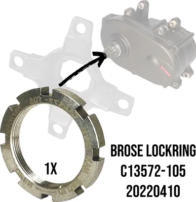 Produktbild von Brose Ebike Motor Kettenblatt Spider Lockring Kettenrad M31x1 Nutmutter Edelstahl