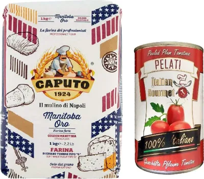 Produktbild von Farina Molino Caputo Manitoba oro Pizza Napoli 1kg + Italian Gourmet Pomodori 100% italienisch Pelati Ganze Geschälte Pflaume Tomaten sauce dose 400g