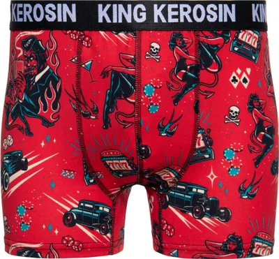 Produktbild von King Kerosin Boxershorts - Rockabilly Devil Rot L