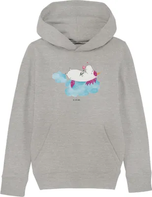 Produktbild von Mr. & Mrs. Panda Kinderpullover Einhorn Verliebt 5-6 Jahre (110/116) - Heather Grey - Geschenk, Hoodie, Pulli, Kapuzenpullover, Liebesbeweis, Kapuzenpulli, Sweatshirt