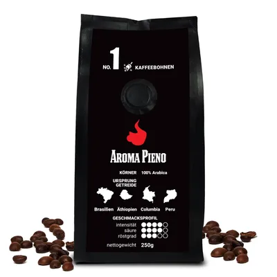 Produktbild von Caveres Aroma Pieno Kaffeebohnen 250g – 100% Arabica aus Handwerksröstung