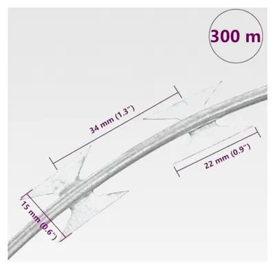 Produktbild von Stacheldraht aus verzinktem Stahl 300m