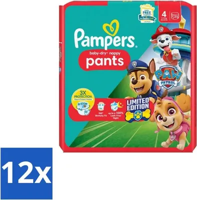 Produktbild von Pampers – Windelhosen – Baby Trockenhosen Paw Patrol Größe 4 – 25 Windeln - Vorteilspack - 12 Stücke
