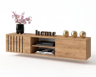 Produktbild von Fernsehschrank TV-Lowboard KING HÄNGEND Craft Eiche/Craft Eiche 120cm, KI-generiertes Bild