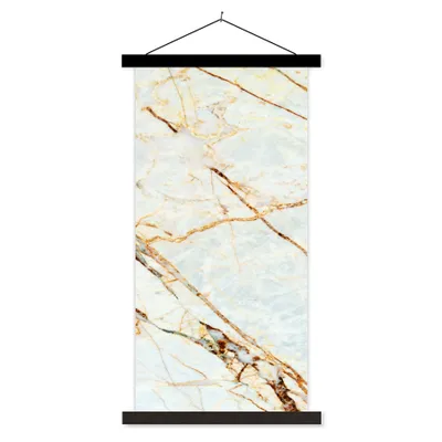 Produktbild von MuchoWow® Textilposter Marmor - Gold - Luxus 60x120 cm mit schwarzem Rahmen - Magnete